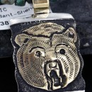 .925 Sterling Silver and 12kt Gold Filled Handmade Bear Face Certified Authentic Navajo Native American Necklace 390749655454