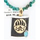 .925 Sterling Silver and 12kt Gold Filled Handmade Bear PAW Certified Authentic Navajo Turquoise Native American Necklace 371018717195