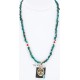 .925 Sterling Silver and 12kt Gold Filled Handmade Bear PAW Certified Authentic Navajo Turquoise Native American Necklace 371018717195