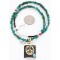 .925 Sterling Silver and 12kt Gold Filled Handmade Bear PAW Certified Authentic Navajo Turquoise Native American Necklace 371018717195