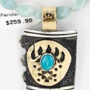 .925 Sterling Silver and 12kt Gold Filled Handmade BEAR PAW Certified Authentic Navajo Turquoise Native American Necklace 390783785794