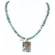 .925 Sterling Silver and 12kt Gold Filled Handmade Certified Authentic Chief Head Navajo Turquoise Native American Necklace 371058158231