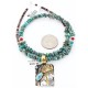 .925 Sterling Silver and 12kt Gold Filled Handmade Certified Authentic Chief Head Navajo Turquoise Native American Necklace 371058158231