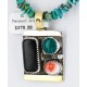 .925 Sterling Silver and 12kt Gold Filled HANDMADE Certified Authentic Multicolor Navajo Turquoise, Malachite and Onyx Native American Necklace 371103193640