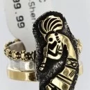 .925 Sterling Silver and 12kt Gold Filled Handmade Navajo KOKOPELLI Native American Ring 390858345053