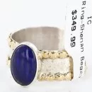 .925 Sterling Silver and 12kt Gold Filled Handmade Navajo Lapis Ring 371018570058