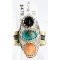 .925 Sterling Silver and 12kt Gold Filled HANDMADE Certified Authentic Navajo MULTICOLOR Native American Ring  371102641397