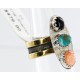 .925 Sterling Silver and 12kt Gold Filled HANDMADE Certified Authentic Navajo MULTICOLOR Native American Ring  371102641397