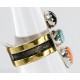 .925 Sterling Silver and 12kt Gold Filled HANDMADE Certified Authentic Navajo MULTICOLOR Native American Ring  371102641397