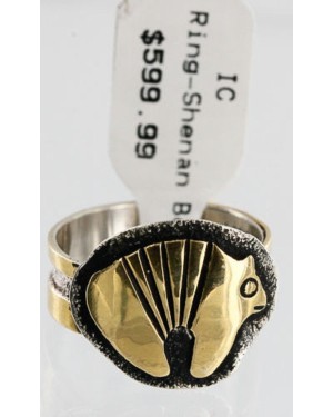 .925 Sterling Silver and 12kt Gold Filled Handmade Certified Authentic Navajo Native American Ring  390901499562