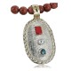 .925 Sterling Silver and 12kt Gold Filled Handmade Certified Authentic Navajo Turquoise and Coral Native American Necklace 390722843786