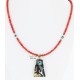 .925 Sterling Silver and 12kt Gold Filled Handmade Certified Authentic Navajo Turquoise and Coral Native American Necklace 390890001662