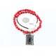 .925 Sterling Silver and 12kt Gold Filled Handmade Certified Authentic Navajo Turquoise, CORAL and LAPIS Native American Necklace 371006952523