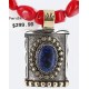 .925 Sterling Silver and 12kt Gold Filled Handmade Certified Authentic Navajo Turquoise, CORAL and LAPIS Native American Necklace 371006952523