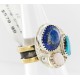 .925 Sterling Silver and 12kt Gold Filled Handmade Certified Authentic Navajo Turquoise, LAPIS and MOP Native American Ring 390858828656 .925 Sterling Silver and 12kt Gold Filled Handmade Certified Authentic Navajo Turquoise, LAPIS and MOP Native American Ring 390858828656