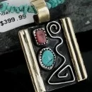 .925 Sterling Silver and 12kt Gold Filled Handmade Navajo Turquoise Native American Necklace 370905366289