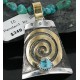 .925 Sterling Silver and 12kt Gold Filled Handmade Certified Authentic Navajo Turquoise Native American Necklace 370923324698