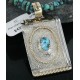 .925 Sterling Silver and 12kt Gold Filled Handmade Certified Authentic Navajo Turquoise Native American Necklace 370962047287 .925 Sterling Silver and 12kt Gold Filled Handmade Certified Authentic Navajo Turquoise Native American Necklace 370962047287