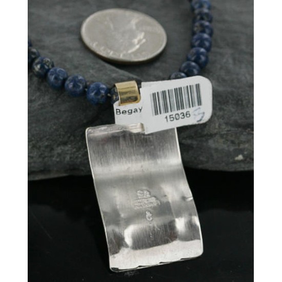 .925 Sterling Silver and 12kt Gold Filled Handmade Certified Authentic Navajo Turquoise Native American Necklace 370965564501