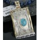 .925 Sterling Silver and 12kt Gold Filled Handmade Certified Authentic Navajo Turquoise Native American Necklace 370965564501