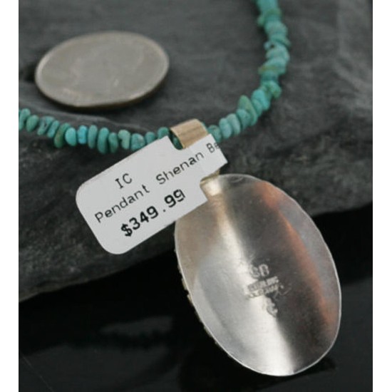 .925 Sterling Silver and 12kt Gold Filled Handmade Certified Authentic Navajo Turquoise Native American Necklace 370966295597