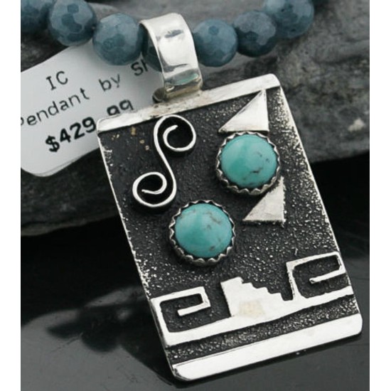 .925 Sterling Silver and 12kt Gold Filled Handmade Certified Authentic Navajo Turquoise Native American Necklace 370970807254