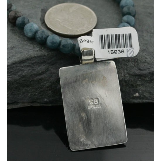 .925 Sterling Silver and 12kt Gold Filled Handmade Certified Authentic Navajo Turquoise Native American Necklace 370970807254