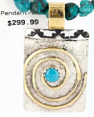 .925 Sterling Silver and 12kt Gold Filled Handmade Navajo Turquoise Native American Necklace 371005442463