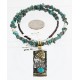 .925 Sterling Silver and 12kt Gold Filled HANDMADE Certified Authentic Navajo Turquoise Native American Necklace 371103153621