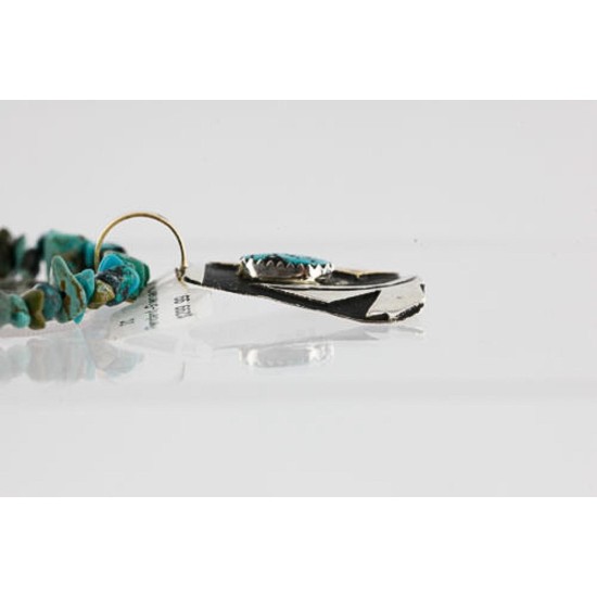 .925 Sterling Silver and 12kt Gold Filled HANDMADE Certified Authentic Navajo Turquoise Native American Necklace 371104842092