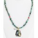 .925 Sterling Silver and 12kt Gold Filled HANDMADE Certified Authentic Navajo Turquoise Native American Necklace 371104842092
