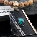 .925 Sterling Silver and 14kt Gold Filled Handmade Authentic Navajo Turquoise Necklace 390647377001