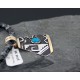 .925 Sterling Silver and 12kt Gold Filled Handmade Certified Authentic Navajo Turquoise Native American Necklace 390650197434