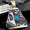 .925 Sterling Silver and 12kt Gold Filled Handmade Navajo Turquoise Native American Necklace 390650197434
