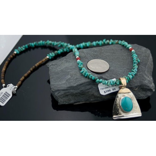 .925 Sterling Silver and 12kt Gold Filled Handmade Certified Authentic Navajo Turquoise Native American Necklace 390677350787 .925 Sterling Silver and 12kt Gold Filled Handmade Certified Authentic Navajo Turquoise Native American Necklace 390677350787