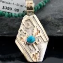 .925 Sterling Silver and 12kt Gold Filled Handmade Navajo Turquoise Native American Necklace 390678104896