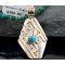 .925 Sterling Silver and 12kt Gold Filled Handmade Certified Authentic Navajo Turquoise Native American Necklace 390678104896