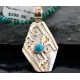 .925 Sterling Silver and 12kt Gold Filled Handmade Certified Authentic Navajo Turquoise Native American Necklace 390678104896