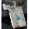 .925 Sterling Silver and 12kt Gold Filled Handmade Certified Authentic Navajo Turquoise Native American Necklace 390725276135