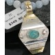 .925 Sterling Silver and 12kt Gold Filled Handmade Certified Authentic Navajo Turquoise Native American Necklace 390725419128