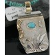 .925 Sterling Silver and 12kt Gold Filled Handmade Certified Authentic Navajo Turquoise Native American Necklace 390727200578
