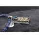 .925 Sterling Silver and 12kt Gold Filled Handmade Certified Authentic Navajo Turquoise Native American Necklace 390743291757