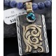 .925 Sterling Silver and 12kt Gold Filled Handmade Certified Authentic Navajo Turquoise Native American Necklace 390743291757