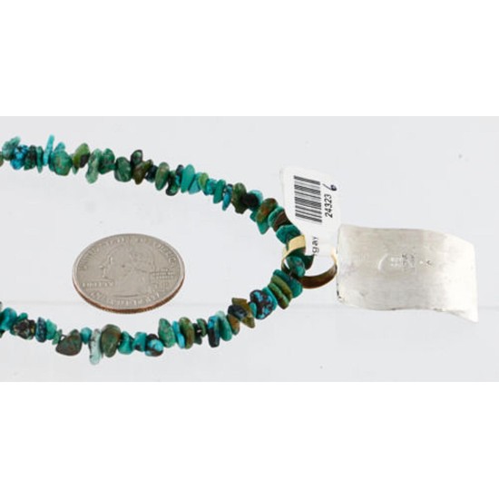 .925 Sterling Silver and 12kt Gold Filled Handmade Certified Authentic Navajo Turquoise Native American Necklace 390840188089