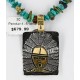 .925 Sterling Silver and 12kt Gold Filled Handmade Certified Authentic Navajo Turquoise Native American Necklace 390840188089