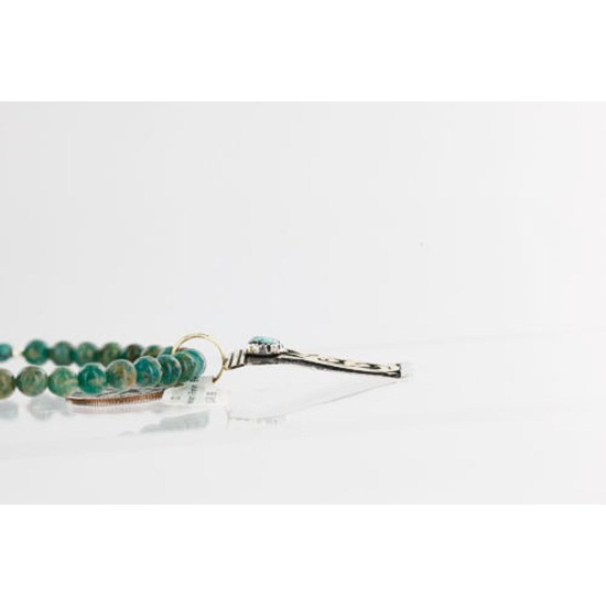 .925 Sterling Silver and 12kt Gold Filled HANDMADE Certified Authentic Navajo Turquoise Native American Necklace 390886656434