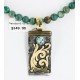 .925 Sterling Silver and 12kt Gold Filled HANDMADE Certified Authentic Navajo Turquoise Native American Necklace 390886656434