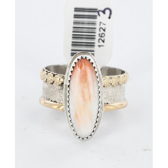 .925 Sterling Silver and 12kt Gold Filled Handmade Certified Authentic Navajo Turquoise Native American Ring  371034076994