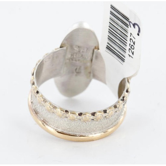 .925 Sterling Silver and 12kt Gold Filled Handmade Certified Authentic Navajo Turquoise Native American Ring  371034076994