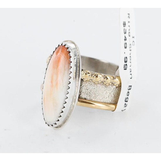 .925 Sterling Silver and 12kt Gold Filled Handmade Certified Authentic Navajo Turquoise Native American Ring  371034076994